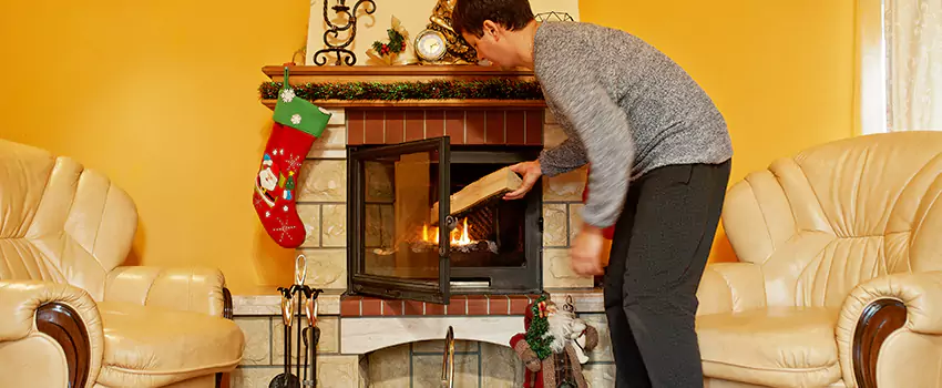 Rusted Metal Fireplace Restoration in Waverly, Michigan